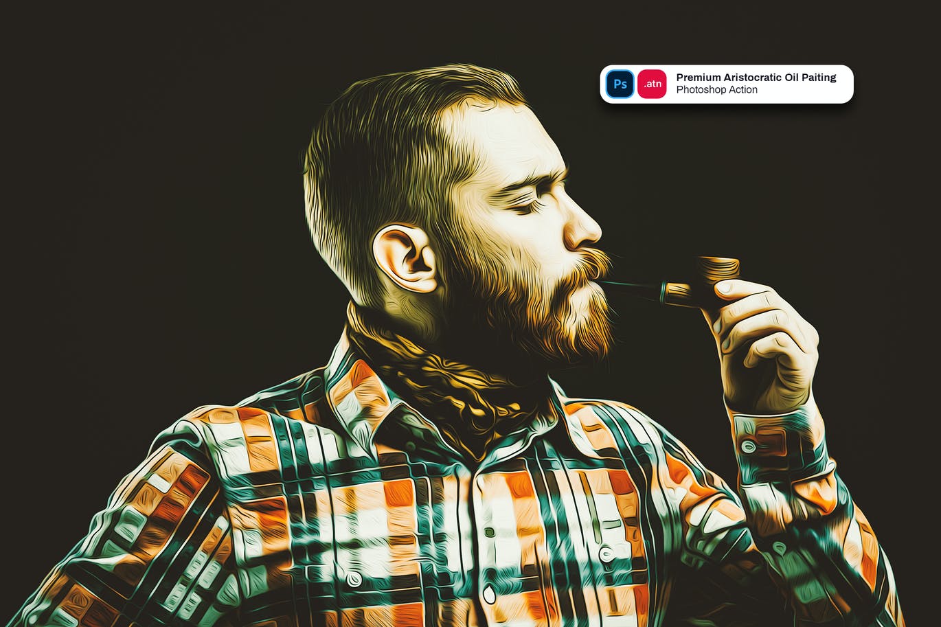 高级贵族油画效果照片处理PS动作 Premium Aristocratic Oil Paiting Photoshop Action 插件预设 sucaiwan.com