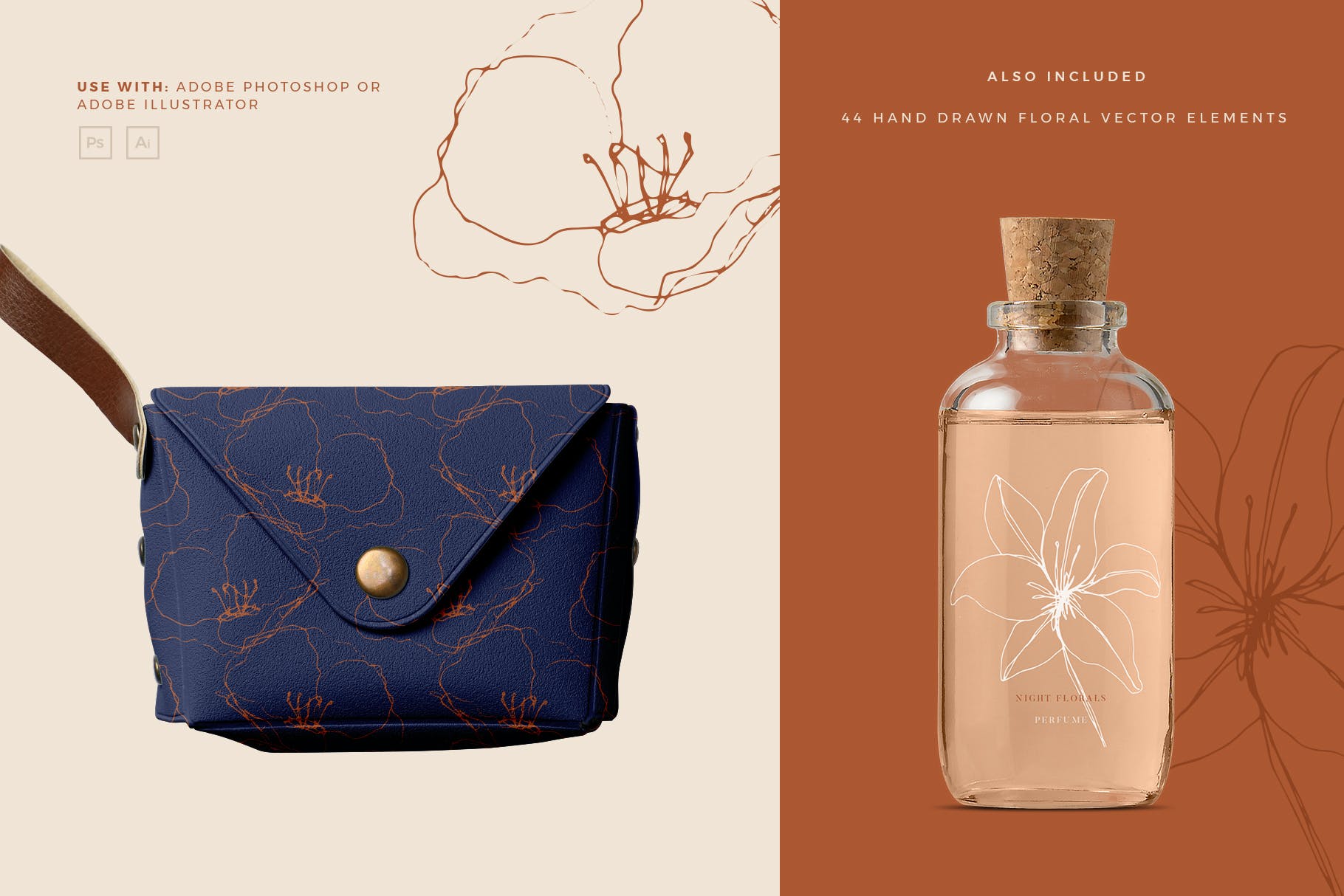 黑暗花园花卉手绘图案素材 Dark Garden Floral Patterns 图片素材 sucaiwan.com