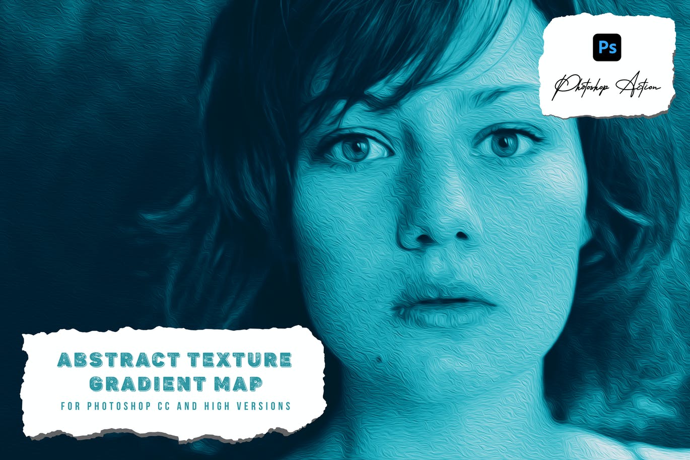 抽象纹理渐变贴图照片效果PS动作 Abstract Texture Gradient Map Photoshop Action 插件预设 sucaiwan.com