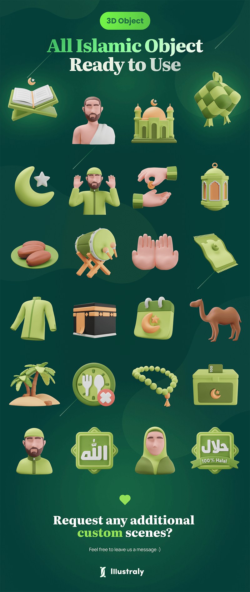 伊斯兰和斋月3D图标集 图标素材 sucaiwan.com