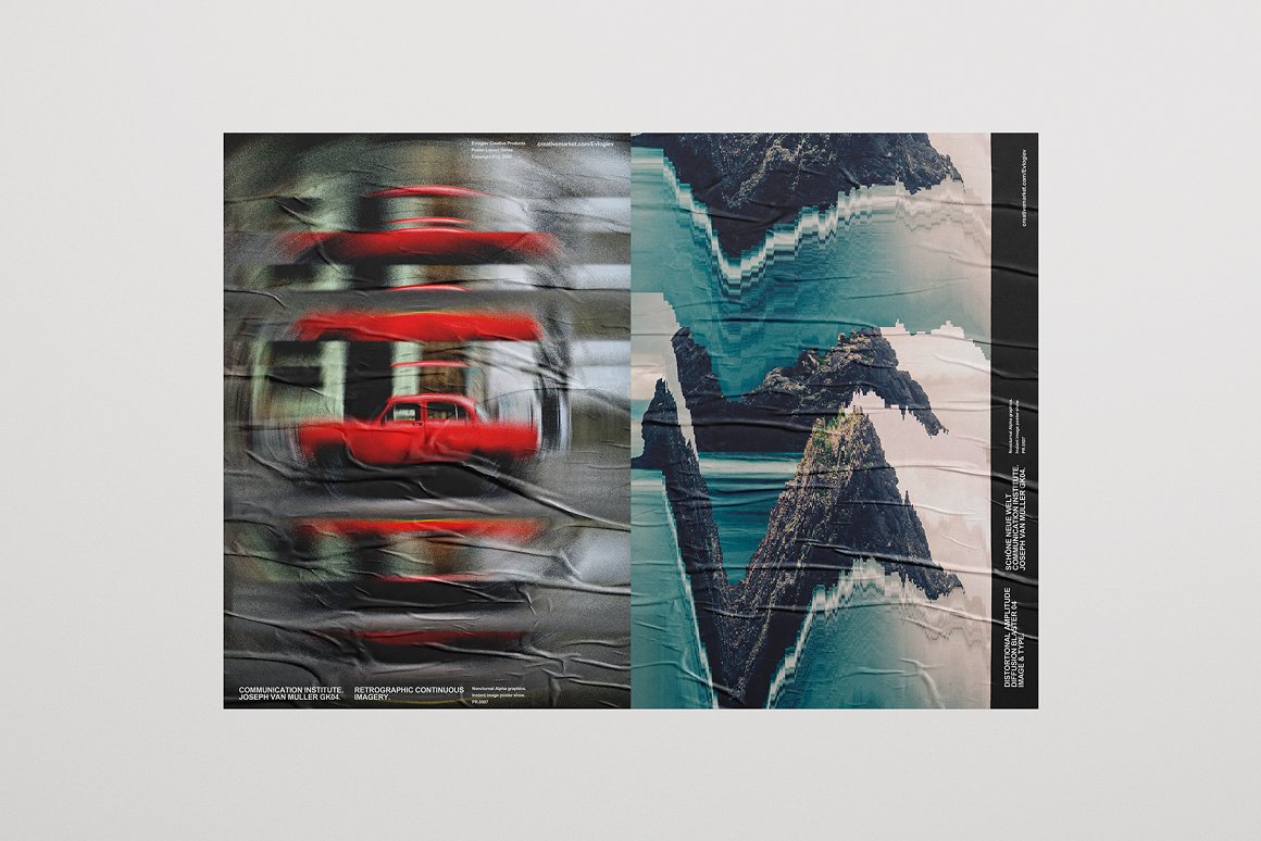 20个抽象扭曲故障主视觉海报图片设计效果PSD样式模板 Evlogiev – Distort Image Poster 样机素材 sucaiwan.com