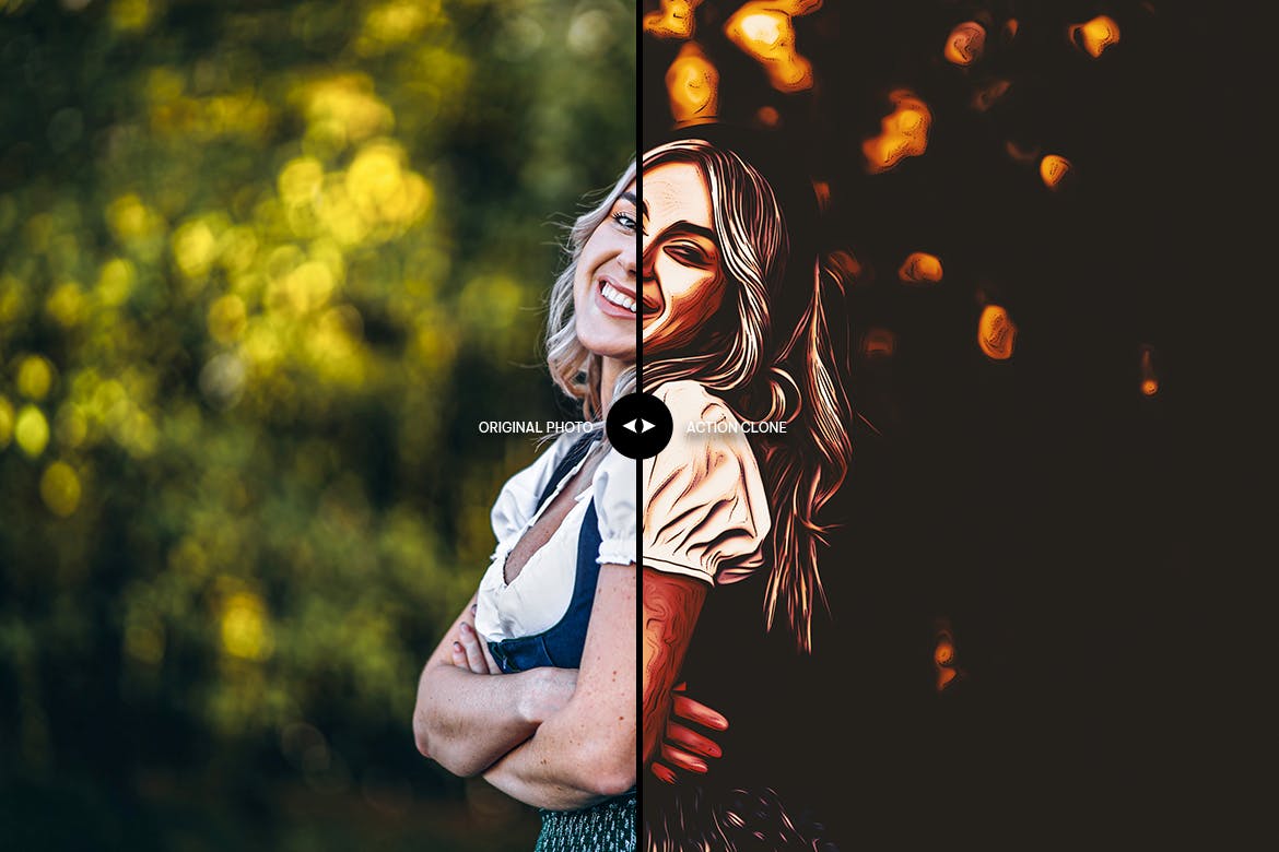 咖啡色油画效果照片处理PS动作 Coffee Oil Painting Photoshop Action 插件预设 sucaiwan.com