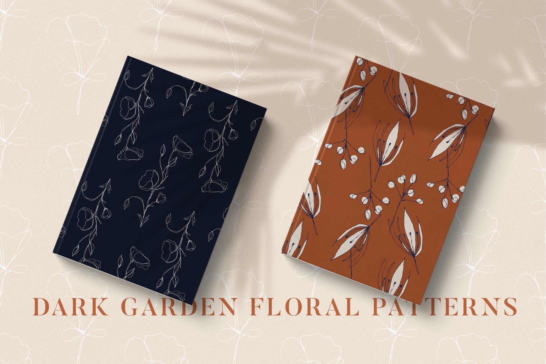 黑暗花园花卉手绘图案素材 Dark Garden Floral Patterns 图片素材 sucaiwan.com