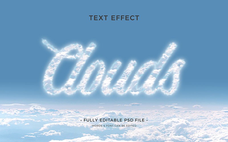 10款云朵白云文字特效PS样式 插件预设 sucaiwan.com