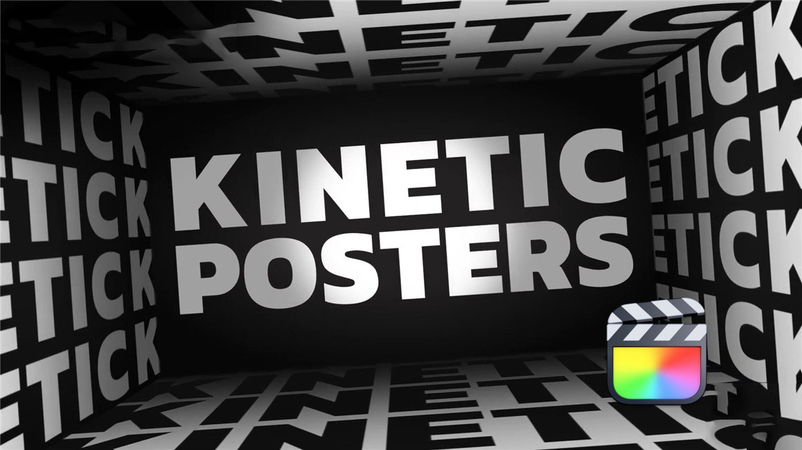 FCPX插件：30种动态文字排版标题海报排版设计背景动画 Kinetic Posters 插件预设 sucaiwan.com