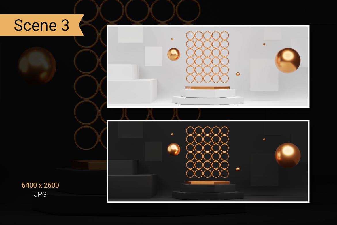 3D几何元素场景背景 3d interior backgrounds 图片素材 sucaiwan.com