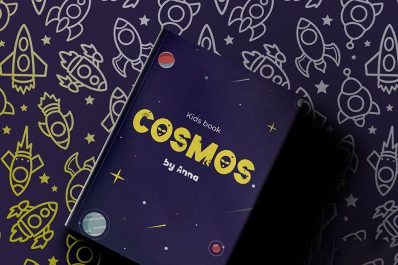 Galaksi卡通太空元素英文字体 设计素材 sucaiwan.com