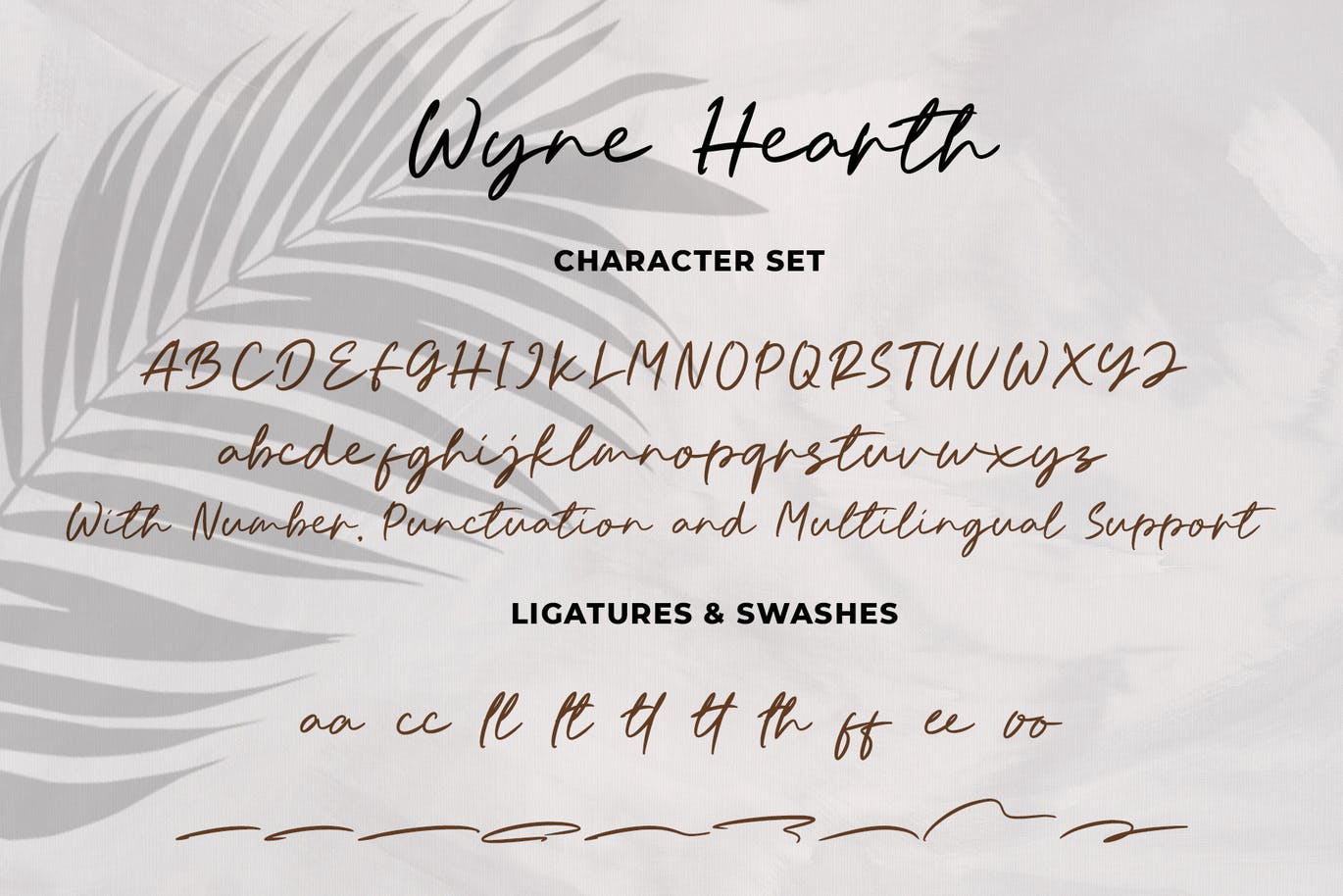 连字手写英文字体素材 Wyne Hearth 设计素材 sucaiwan.com