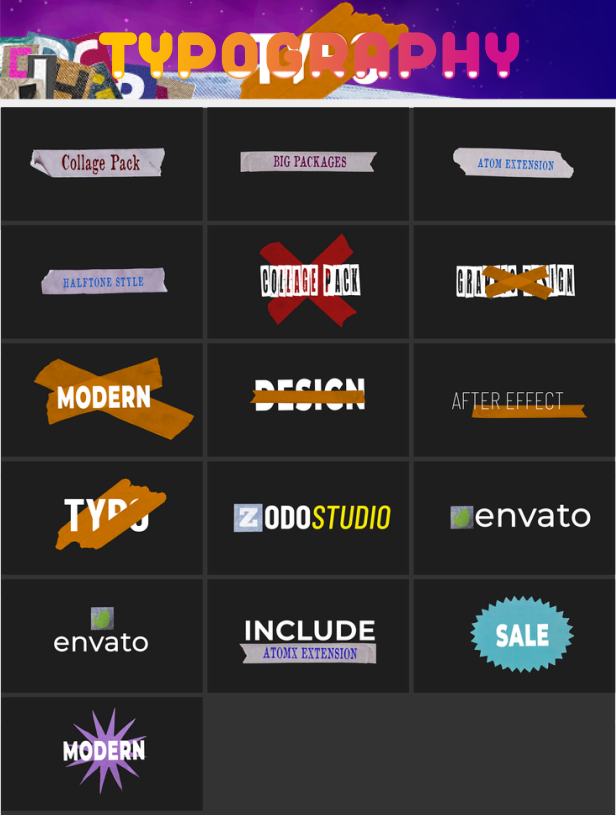 AE脚本:2000个创意拼贴艺术半色调字母五官雕塑杂志手工剪切元素排版折叠定格动画包 Collage Pack . 第22张-素材湾丨精选海外优质设计素材资源 AE脚本:2000个创意拼贴艺术半色调字母五官雕塑杂志手工剪切元素排版折叠定格动画包 Collage Pack . sucaiwan.com