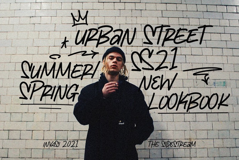 英文字体:创意涂鸦斜纹手绘毛笔标记专辑封面文字设计英文字体 The Sidestream - Graffiti Font 设计素材 第5张-素材湾丨精选海外优质设计素材资源 英文字体:创意涂鸦斜纹手绘毛笔标记专辑封面文字设计英文字体 The Sidestream - Graffiti Font 设计素材 sucaiwan.com