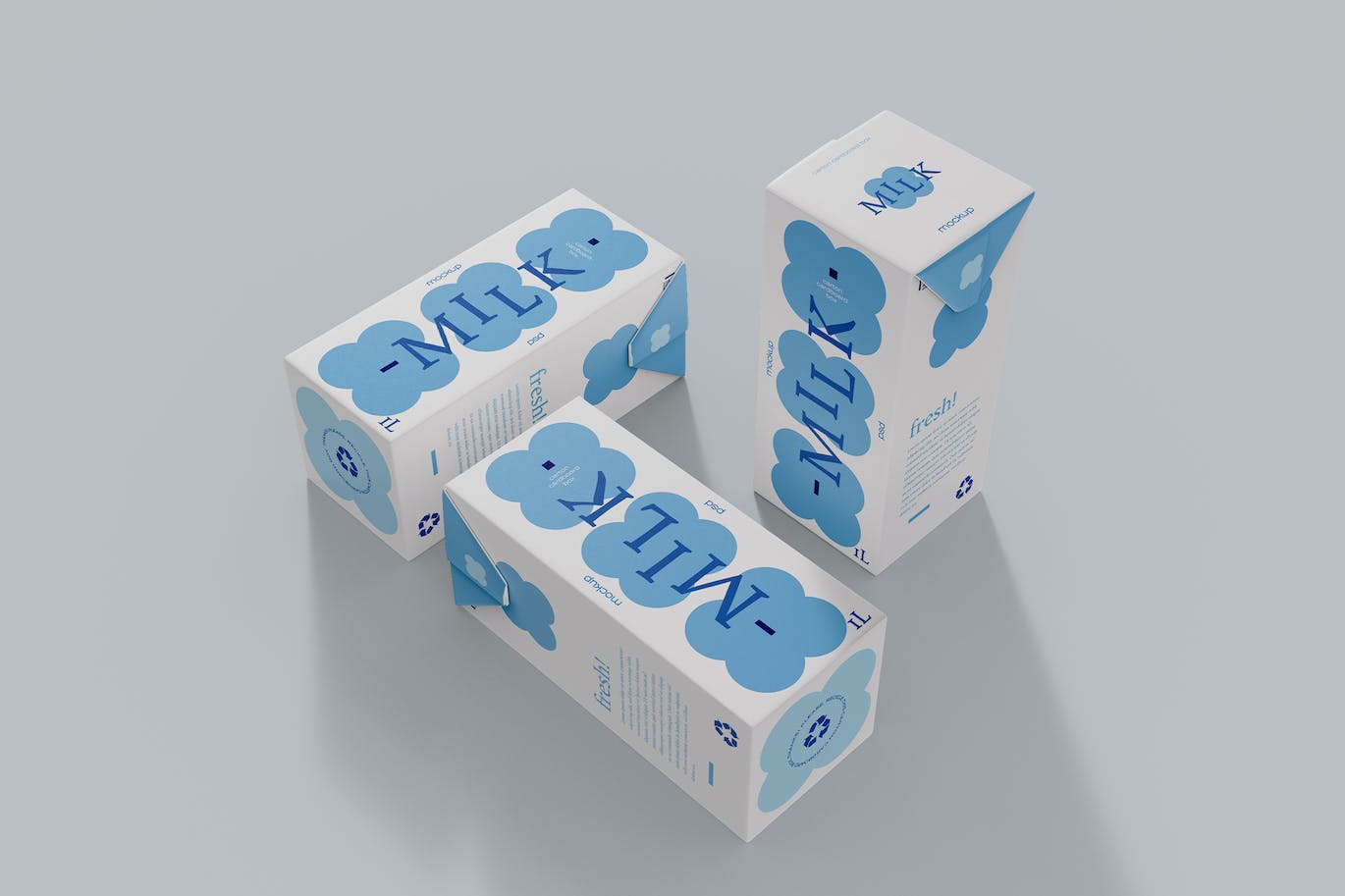 牛奶盒包装设计样机图psd模板 Milk Carton Boxes Mockup 样机素材 sucaiwan.com