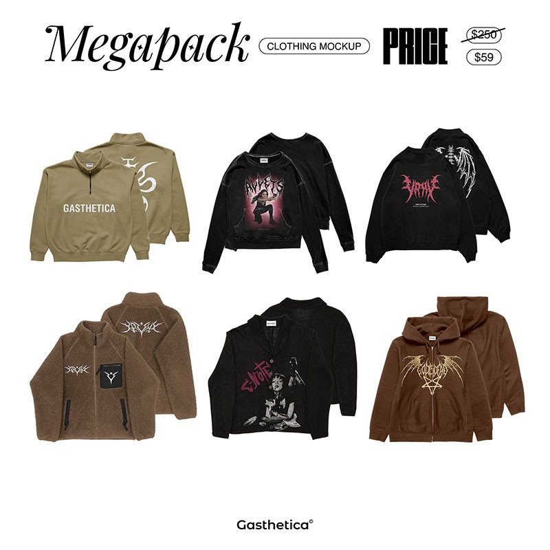 17款潮流服装印花设计展示样机PNG PSD格式 样机素材 sucaiwan.com