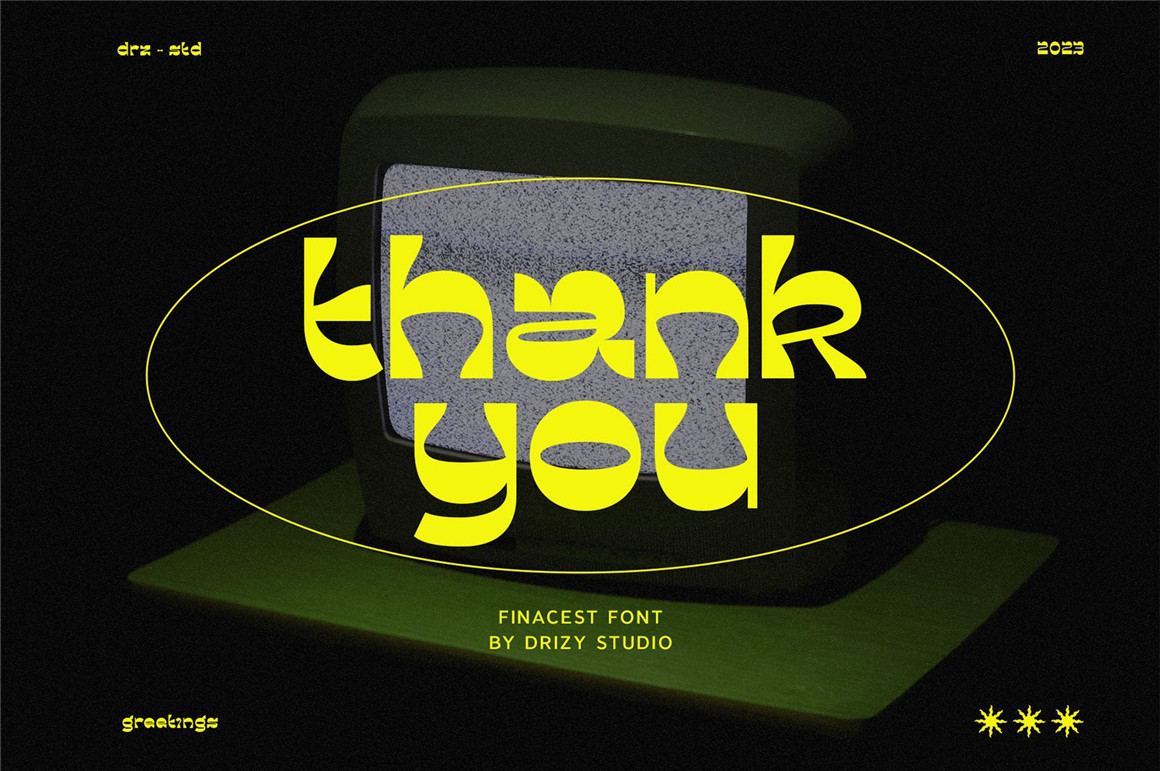 60年代复古迷幻逆反差酸性标题无衬线英文字体设计素材 Finacest – Retro Psychedelic Font 设计素材 sucaiwan.com