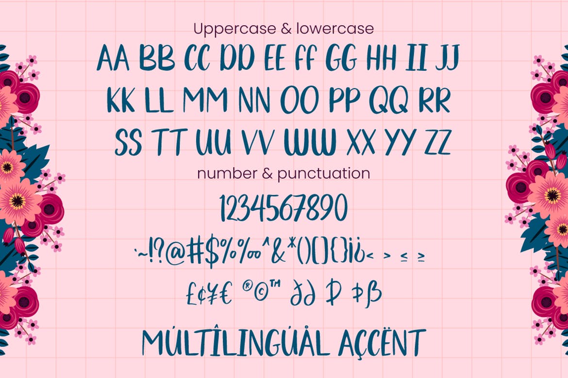 可爱手写英文大写装饰字体 Delight Crush – Display Font 设计素材 sucaiwan.com