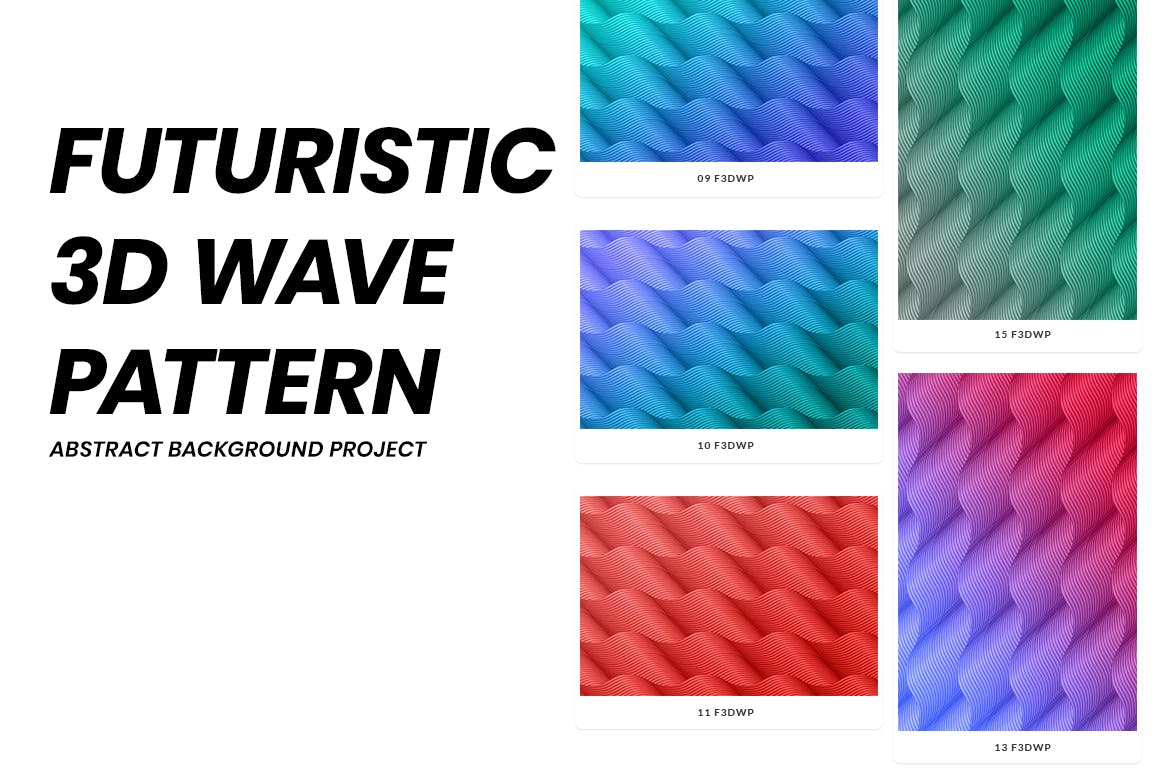 未来派3D渐变波浪图案背景 Futureristic 3D Wave Pattern 图片素材 sucaiwan.com