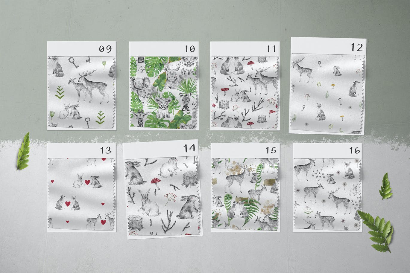 水彩动物儿童手绘图案 Watercolor kids patterns 图片素材 sucaiwan.com