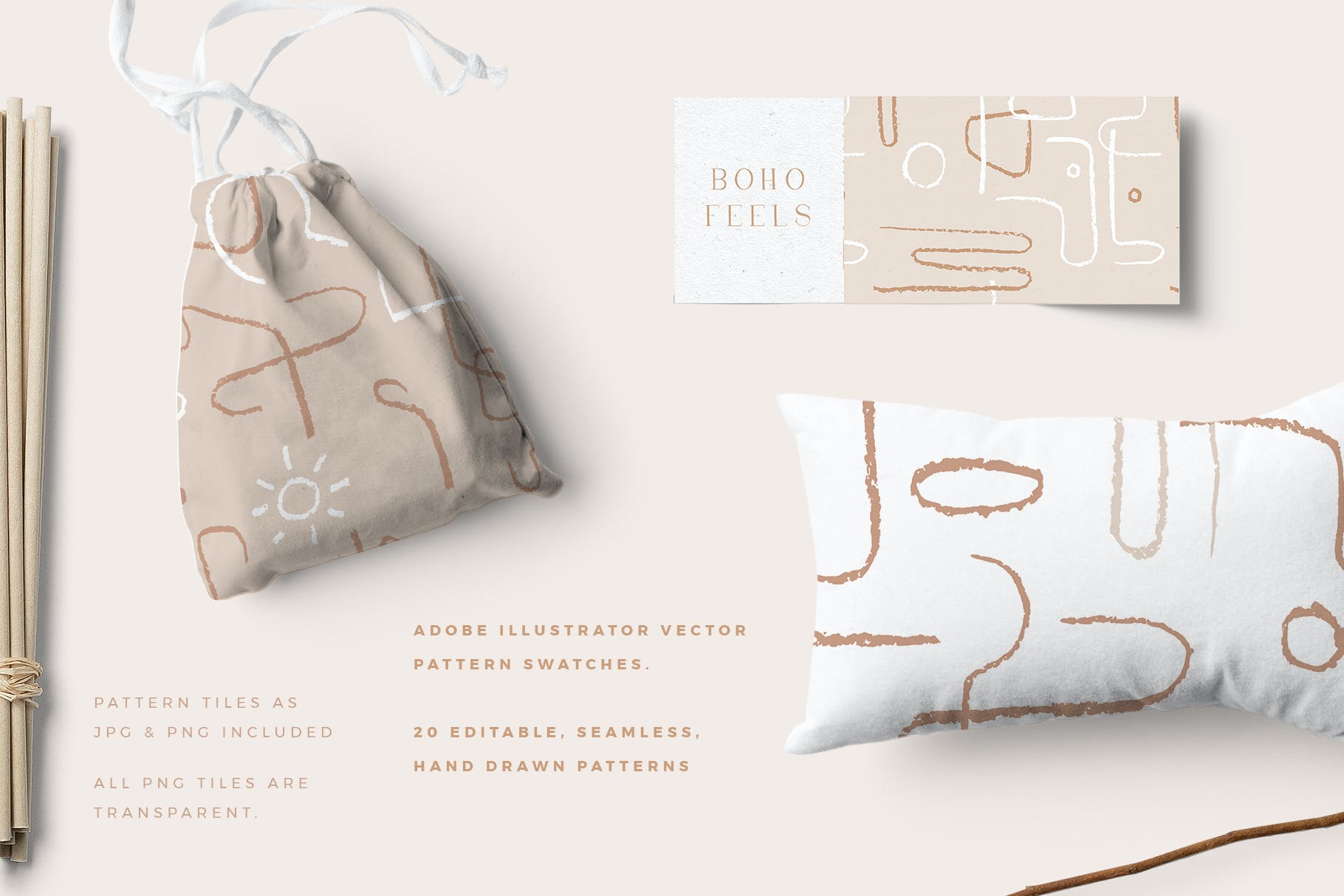 抽象波西米亚风图案素材 Abstract Boho Patterns 图片素材 sucaiwan.com