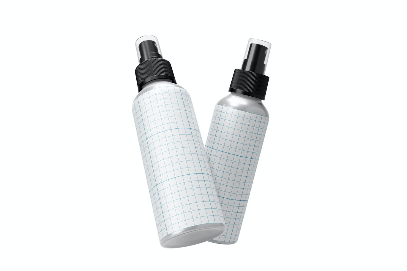 铝制喷雾瓶包装设计样机图psd模板 Aluminum Spray Bottle Mockup Vol.2 样机素材 sucaiwan.com