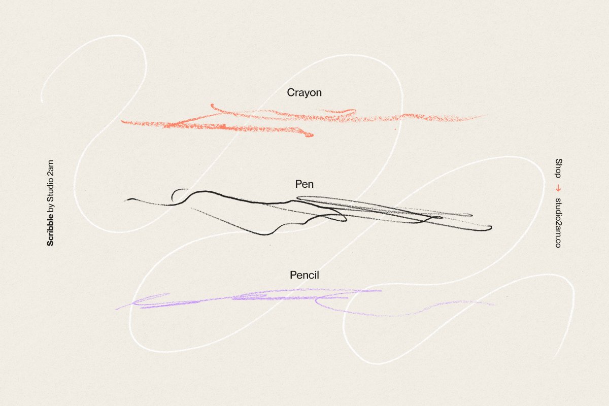 Studio 2am 500多个街头艺术风格趣味蜡笔手绘线条喷雾标记涂鸦笔刷包 Scribble - 500+ lines, shapes + more 笔刷资源 第4张-素材湾丨精选海外优质设计素材资源 Studio 2am 500多个街头艺术风格趣味蜡笔手绘线条喷雾标记涂鸦笔刷包 Scribble - 500+ lines, shapes + more 笔刷资源 sucaiwan.com