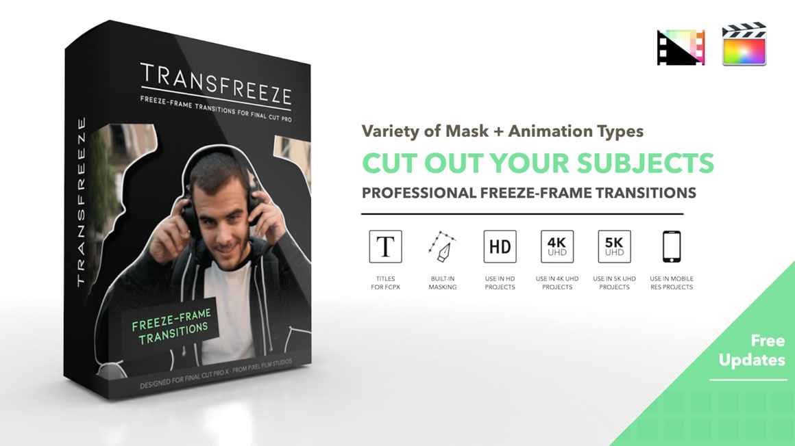 FCPX插件:冻结帧定格切割剪切画面效果转场动画插件 Pixel Film Studios TransFreeze 插件预设 第1张-素材湾丨精选海外优质设计素材资源 FCPX插件:冻结帧定格切割剪切画面效果转场动画插件 Pixel Film Studios TransFreeze 插件预设 sucaiwan.com