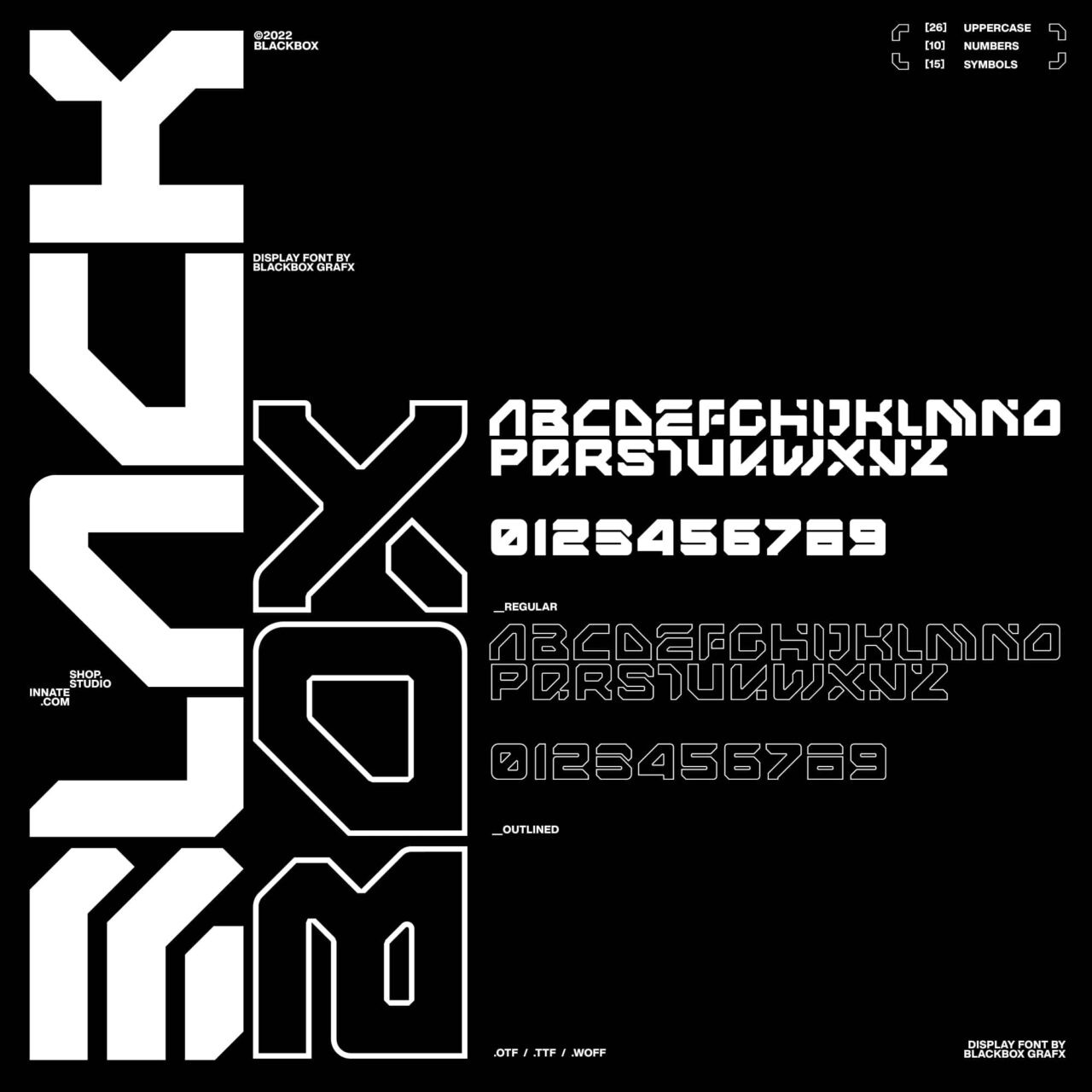 22款未来感科幻机甲风格的英文字体合集 设计素材 sucaiwan.com