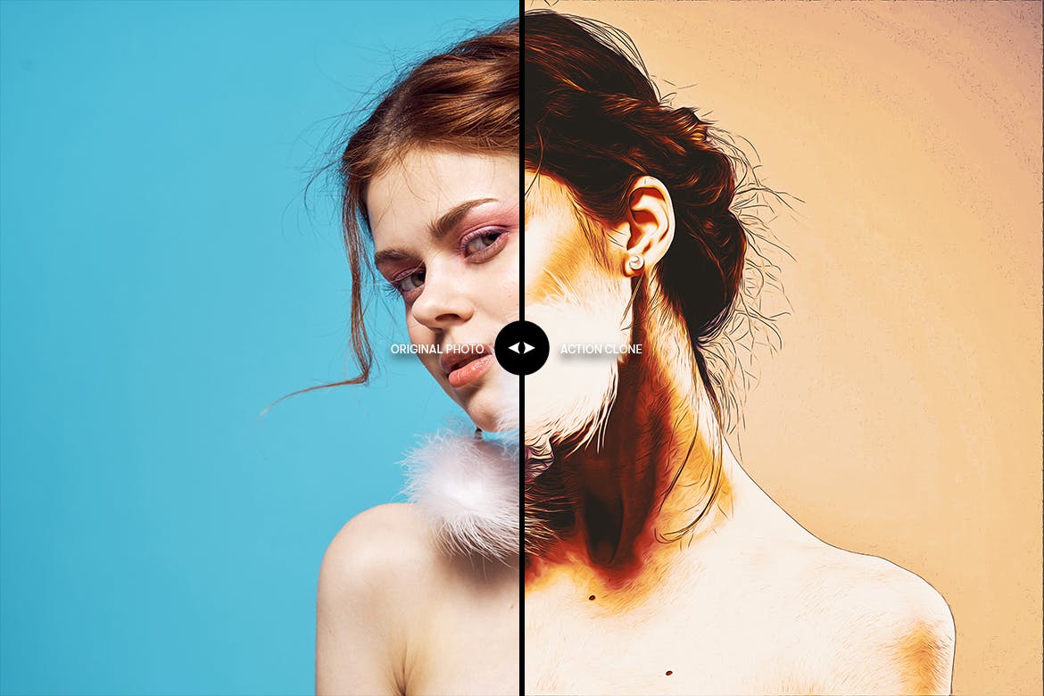 咖啡色油画效果照片处理PS动作 Coffee Oil Painting Photoshop Action 插件预设 sucaiwan.com