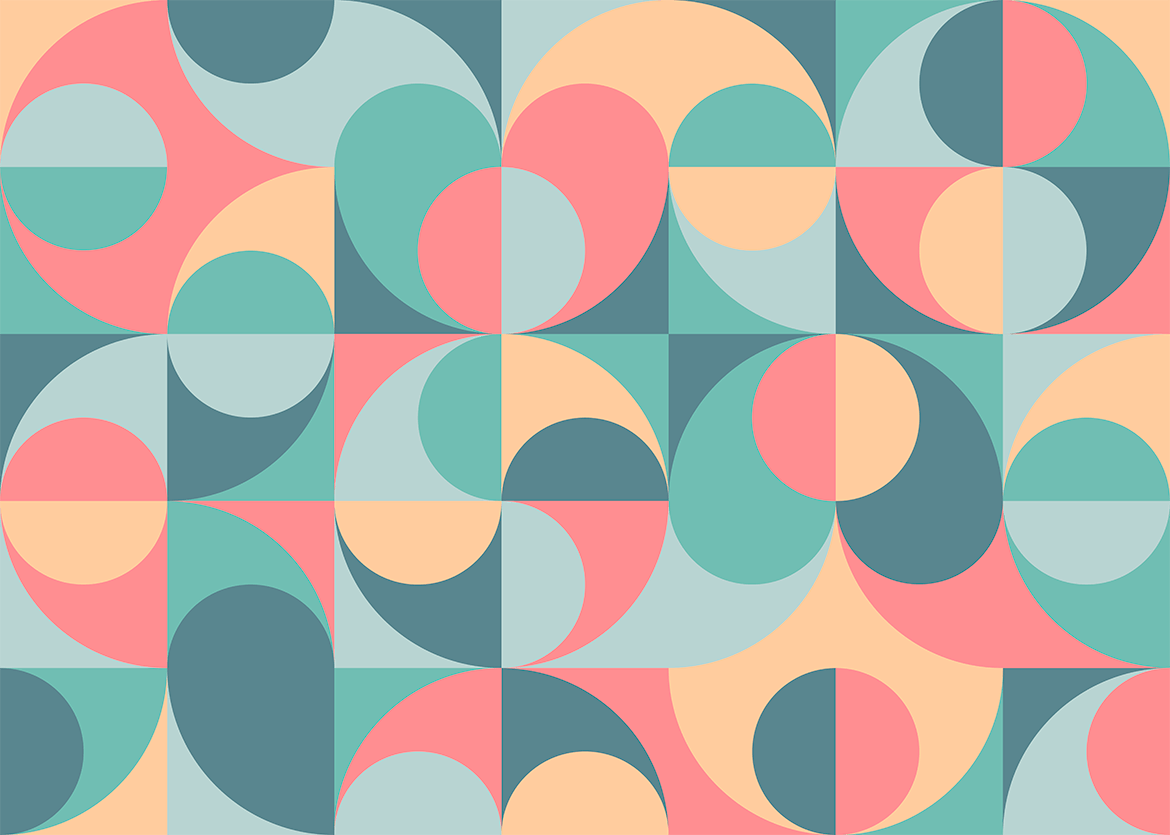 包豪斯风格圆圈背景 Background Circles Bauhaus Style 图片素材 sucaiwan.com