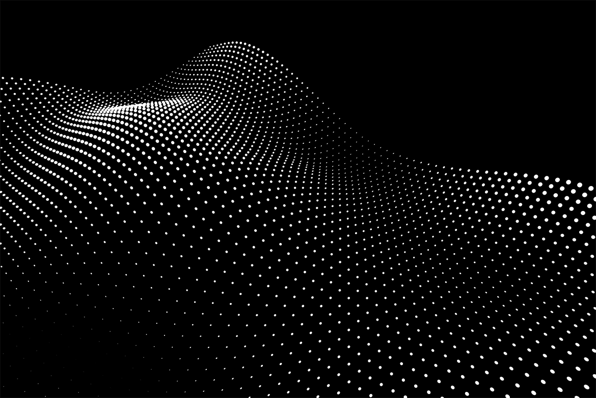 立体白色粒子波浪黑色背景 GEO_NOISE5 Image Pack 图片素材 sucaiwan.com