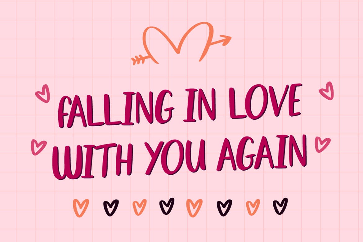 可爱手写英文大写装饰字体 Delight Crush – Display Font 设计素材 sucaiwan.com