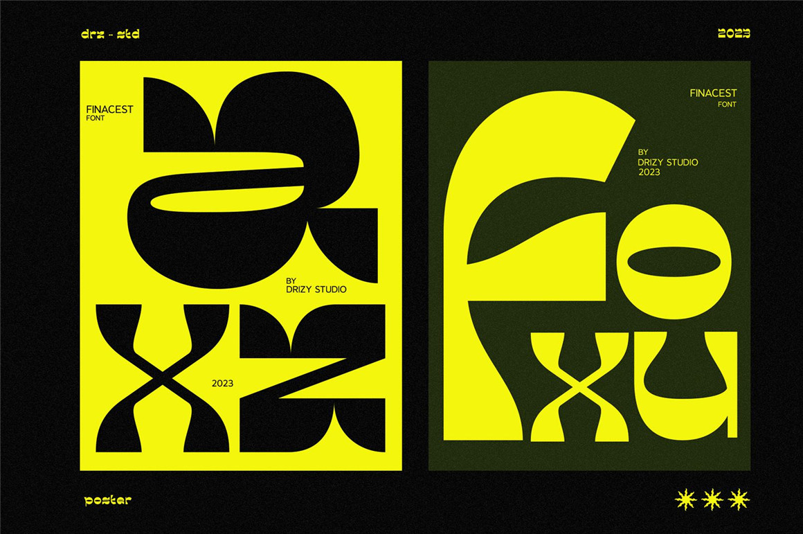 60年代复古迷幻逆反差酸性标题无衬线英文字体设计素材 Finacest – Retro Psychedelic Font 设计素材 sucaiwan.com