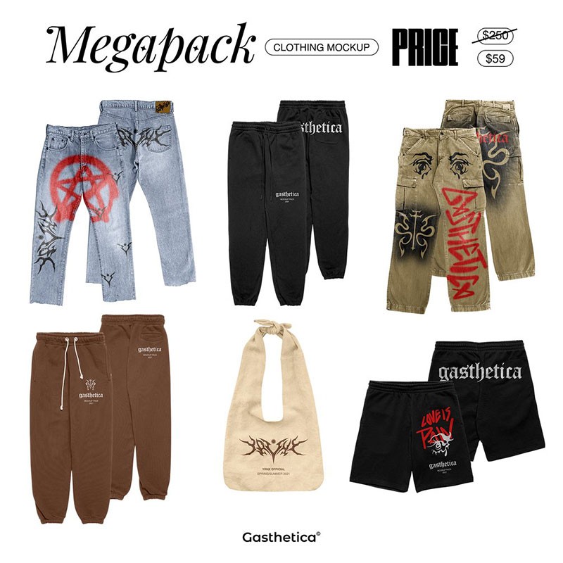 17款潮流服装印花设计展示样机PNG PSD格式 样机素材 sucaiwan.com