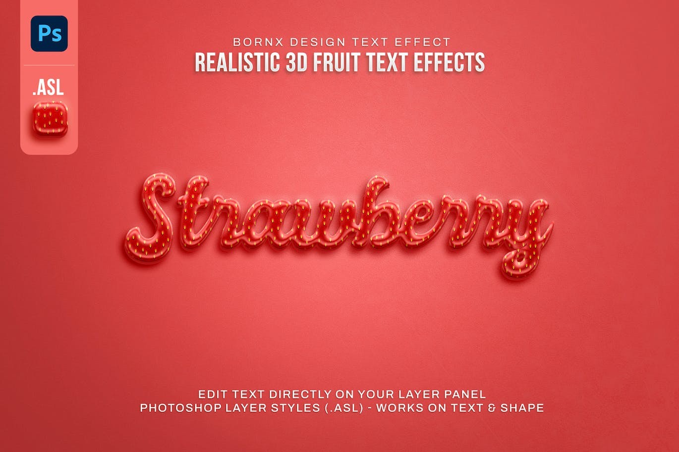 10款3D水果字效果图层样式PSD ASL 插件预设 sucaiwan.com