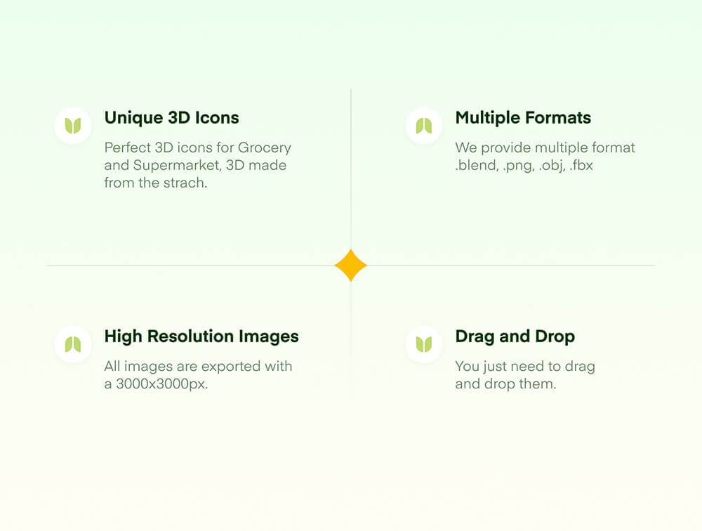 超市3D图标 图标素材 sucaiwan.com