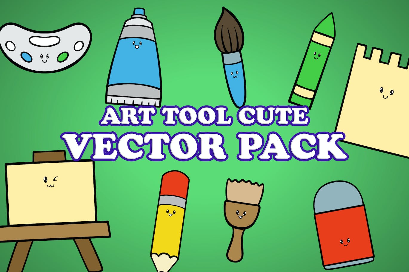 艺术绘画工具插画矢量包 Art Tool Illustration Vector Pack 设计素材 sucaiwan.com