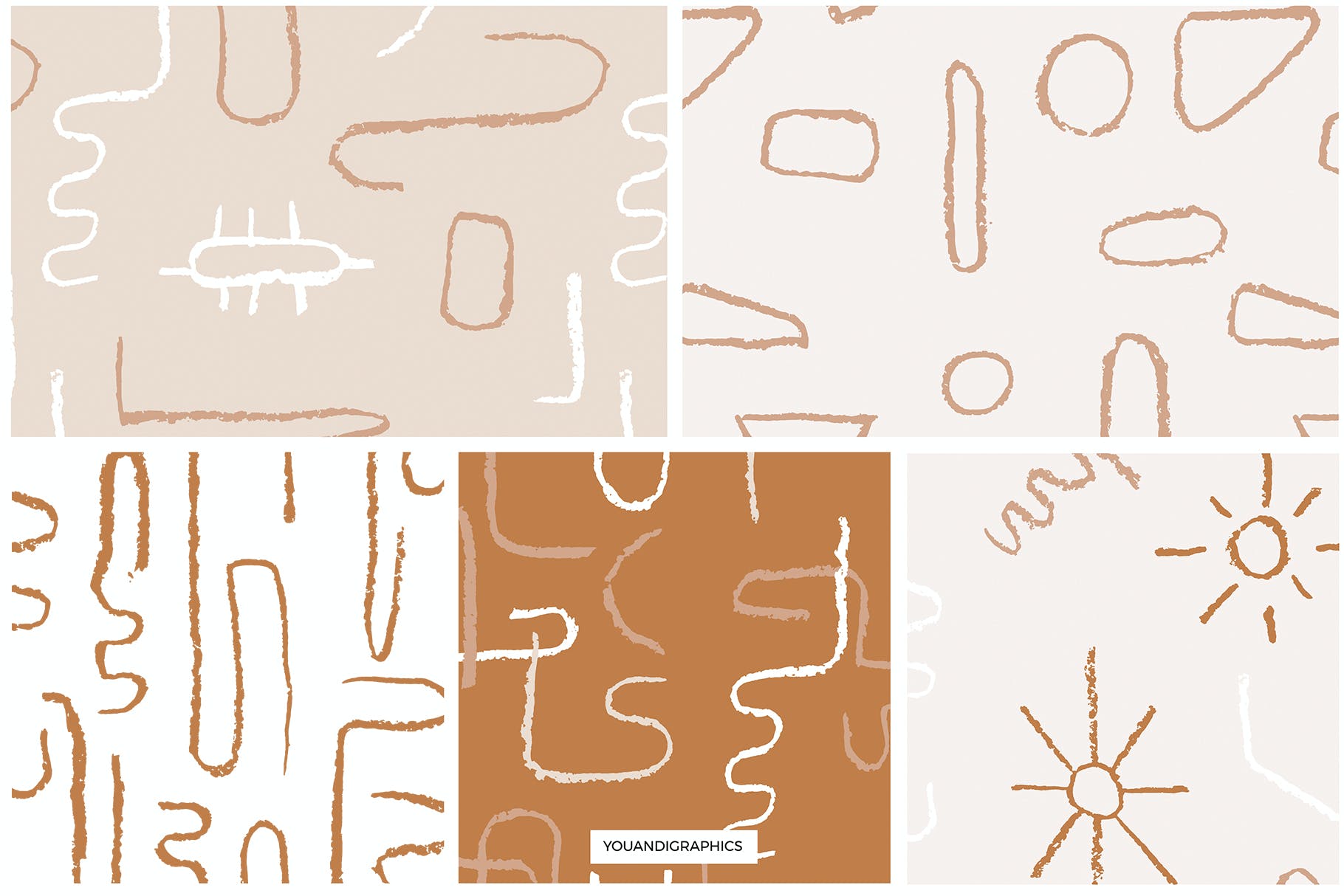 抽象波西米亚风图案素材 Abstract Boho Patterns 图片素材 sucaiwan.com