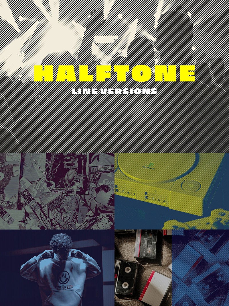 16款波普艺术半色调纹理图层样式PSD 图片素材 sucaiwan.com