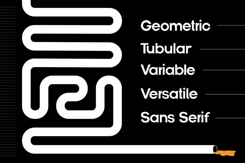 Pipe几何无衬线英文字体 设计素材 sucaiwan.com