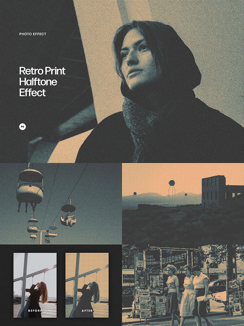 16款波普艺术半色调纹理图层样式PSD 图片素材 sucaiwan.com