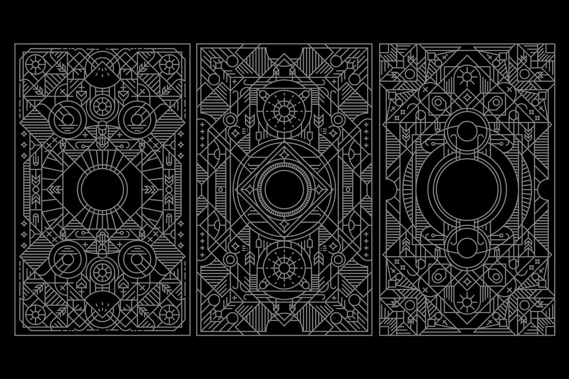 5个线条扑克牌矢量背景v2 5 playing card background chapter 2 图片素材 sucaiwan.com