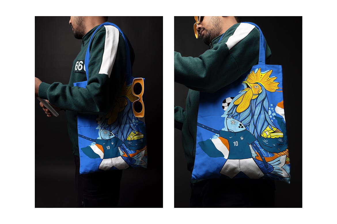 垂直逼真的购物手提袋设计样机 Vertical Realistic Tote Bag Mockup 样机素材 sucaiwan.com