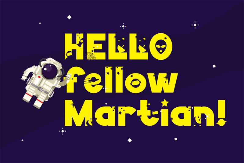 Galaksi卡通太空元素英文字体 设计素材 sucaiwan.com