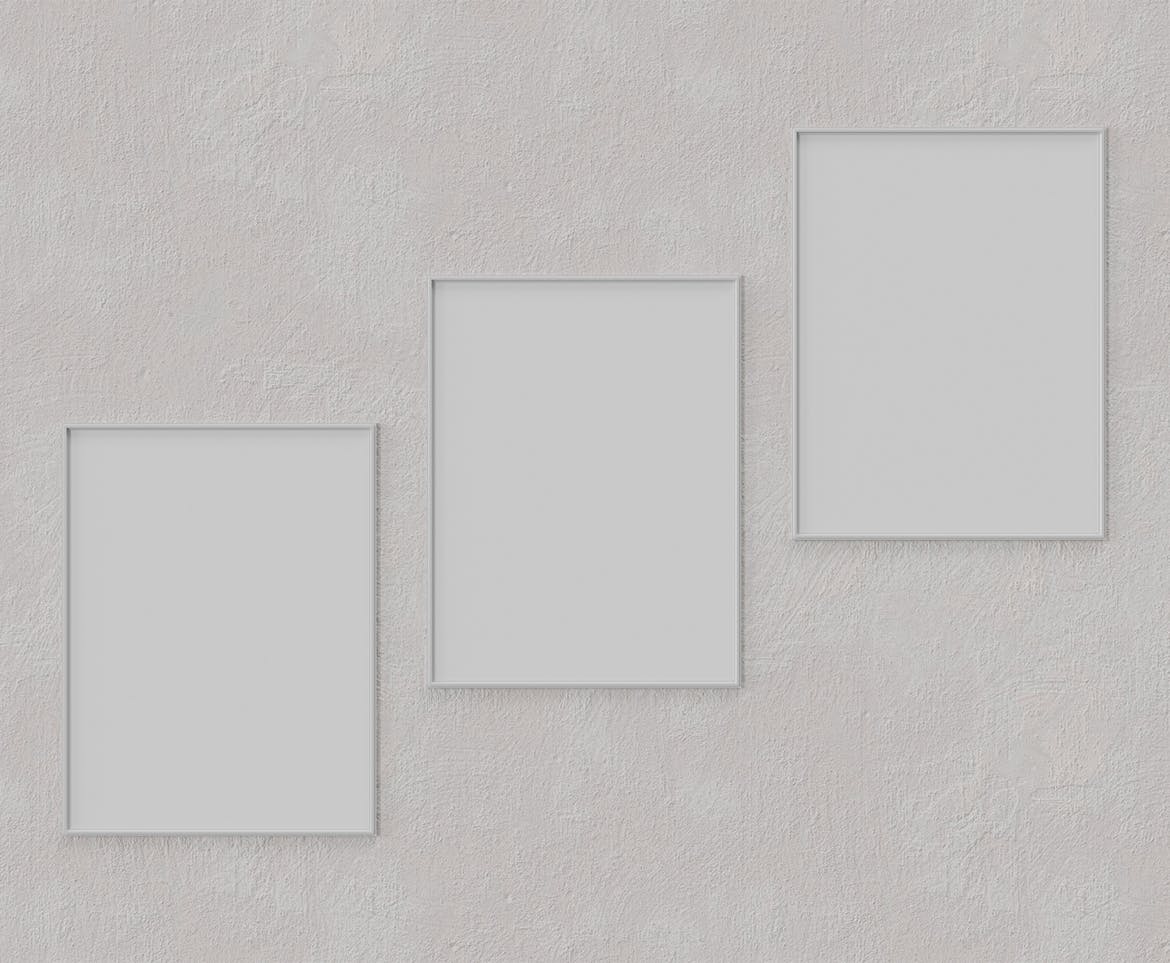 3个阶梯式相框画框样机图psd模板 Frames Mockup 样机素材 sucaiwan.com