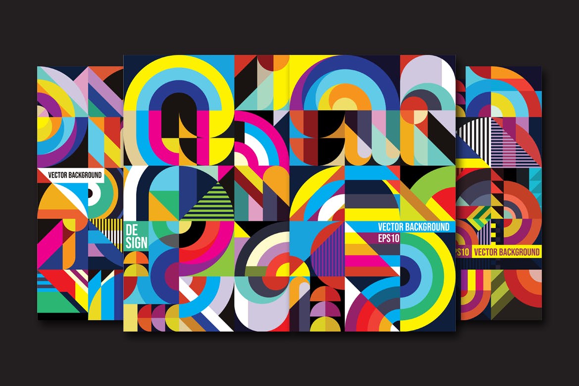 多彩的几何形状背景 Colorfull shape background 图片素材 sucaiwan.com