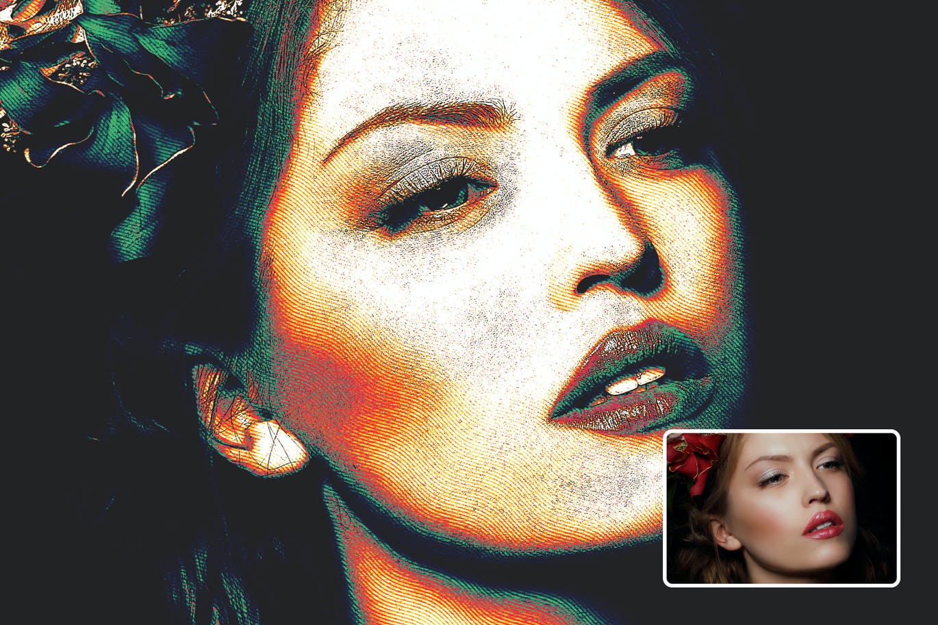 波普艺术效果照片处理PS动作 Pop Art Special Photoshop Action 插件预设 sucaiwan.com