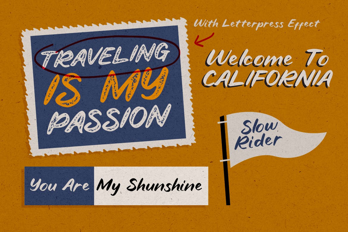 创意英文斑驳效果手写字体 Roaster Black 设计素材 sucaiwan.com