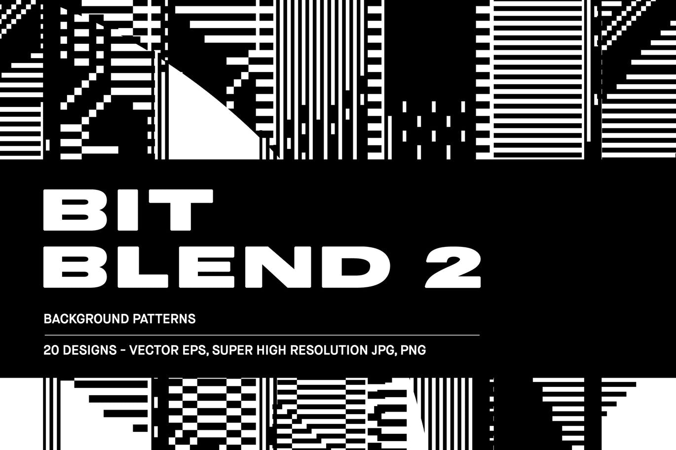 黑白像素抽象形状背景v2 Bit Blend 2 图片素材 sucaiwan.com