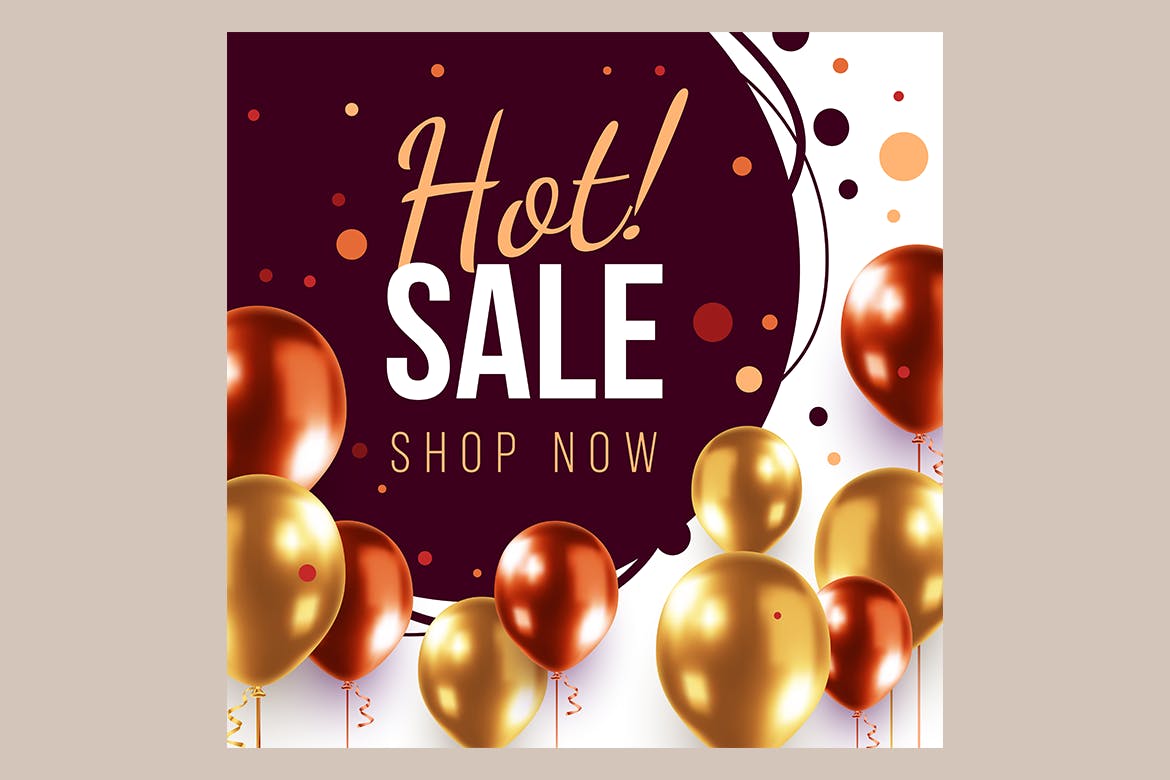 季节促销活动气球背景 Seasonal sale backgrounds 图片素材 sucaiwan.com