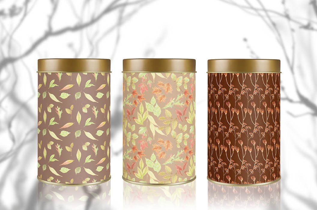 秋天色调水彩图案 Watercolor Patterns in Autumn Shades 图片素材 sucaiwan.com