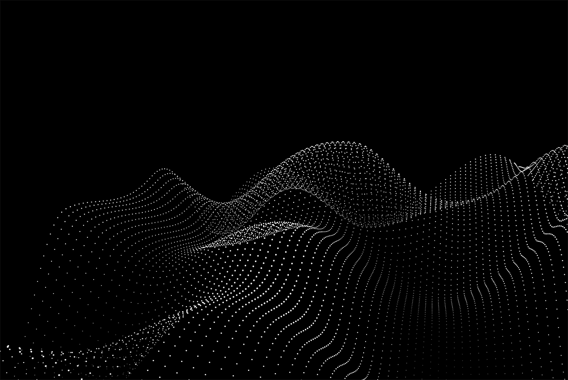 立体白色粒子波浪黑色背景 GEO_NOISE5 Image Pack 图片素材 sucaiwan.com