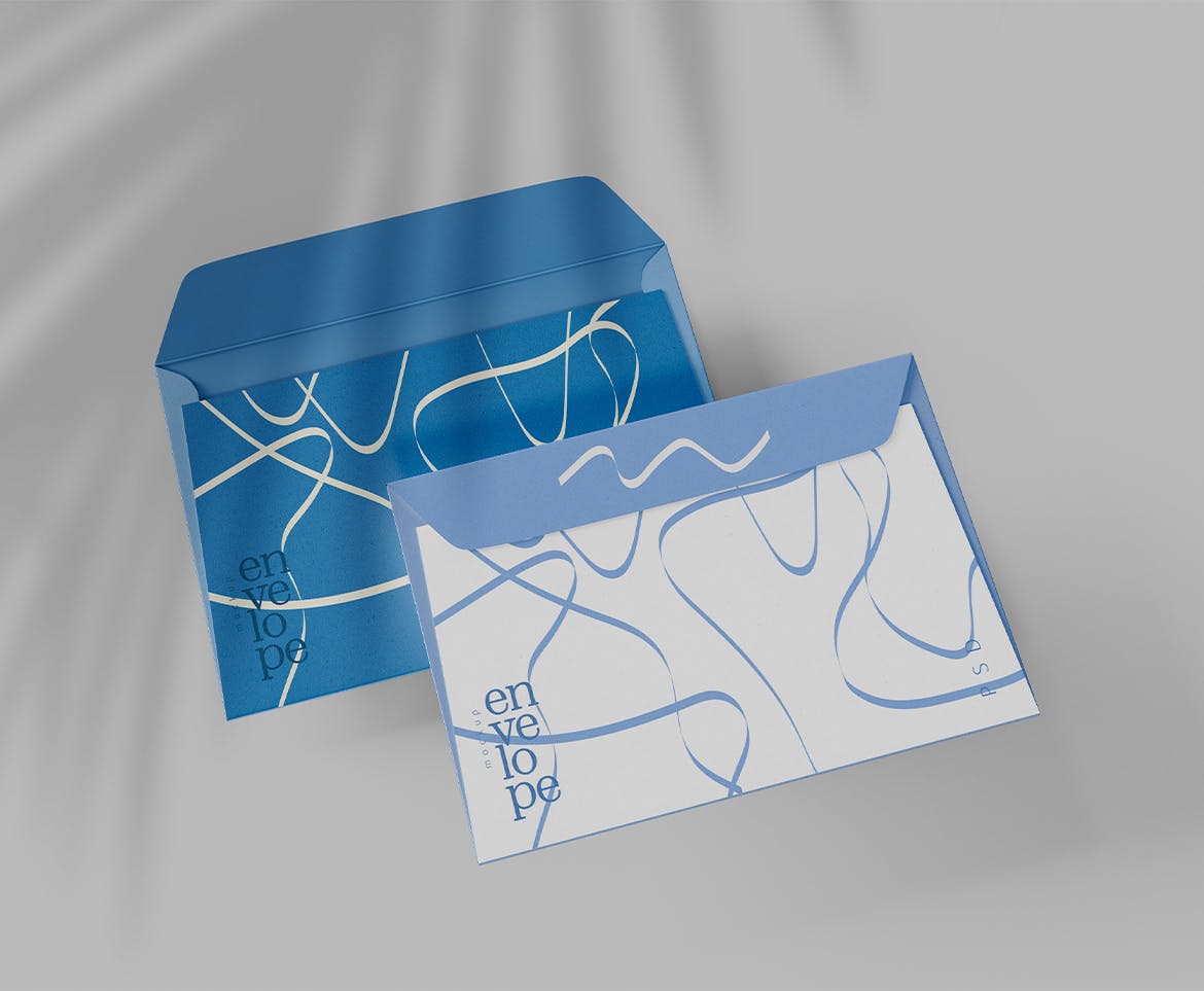 邮件信封设计展示样机图psd模板v2 Envelopes Mockup 样机素材 sucaiwan.com